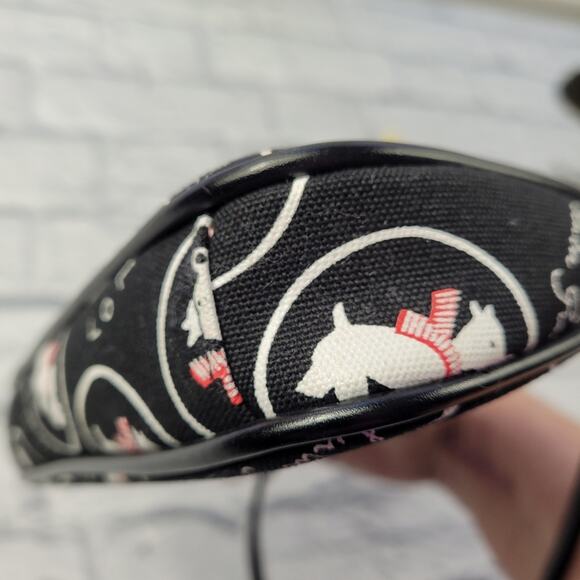 Lulu Guinness London Scottie Dog Leather-Trimmed Canvas Handle Bag - Picture 9 of 15